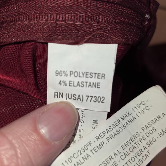 Zara Pleated Burgundy Faux Leather Midi Skirt Size M 10 Lightweight Flowy - Picture 6 of 6